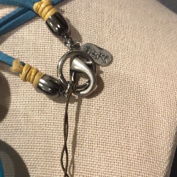 TRESKA Modern Abstract Multicolor MultiMedia Necklace NWT - Picture 2 of 9